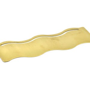Brass Bracelet Blank - 2 Raw Brass Wawe Flat Stamping Bracelet Blanks (50x152x0.80mm) V066