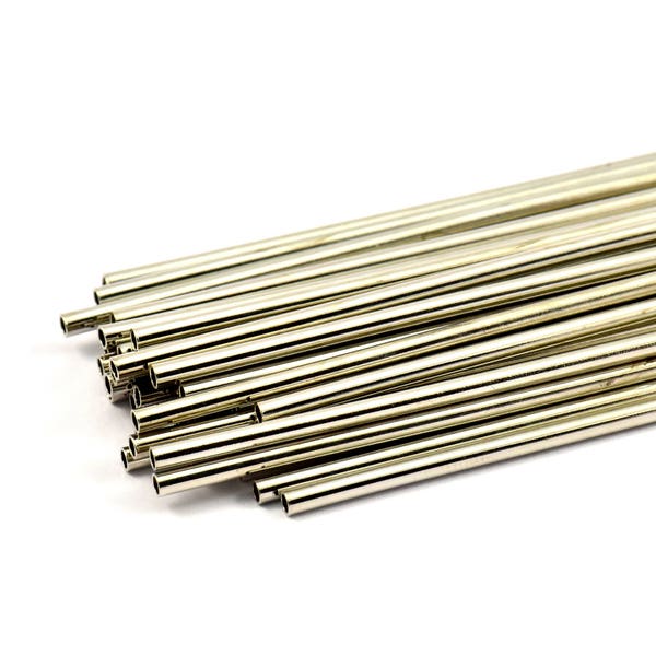 2mm Silver Tubes Customize Size -24 Pcs Nickel Free Plated Silver Tone Plain Tube Beads - 45mm-50mm-60mm-70mm-90mm -