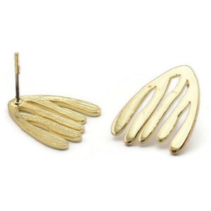 Earring Studs, 2 Gold Brass -  Stud Earrings - Gold Plated Earrings - Earrings (18x15x1.2mm) N1447