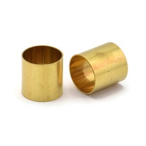Brass Tube Beads - 12 Raw Brass Tubes, Brass Beads (17x17mm) Bs 1502