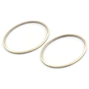 Silver Oval Connector, 12 Antique Silver Plated Brass Oval Connectors, Charms, Findings (30x23x1mm) A1708 H1226