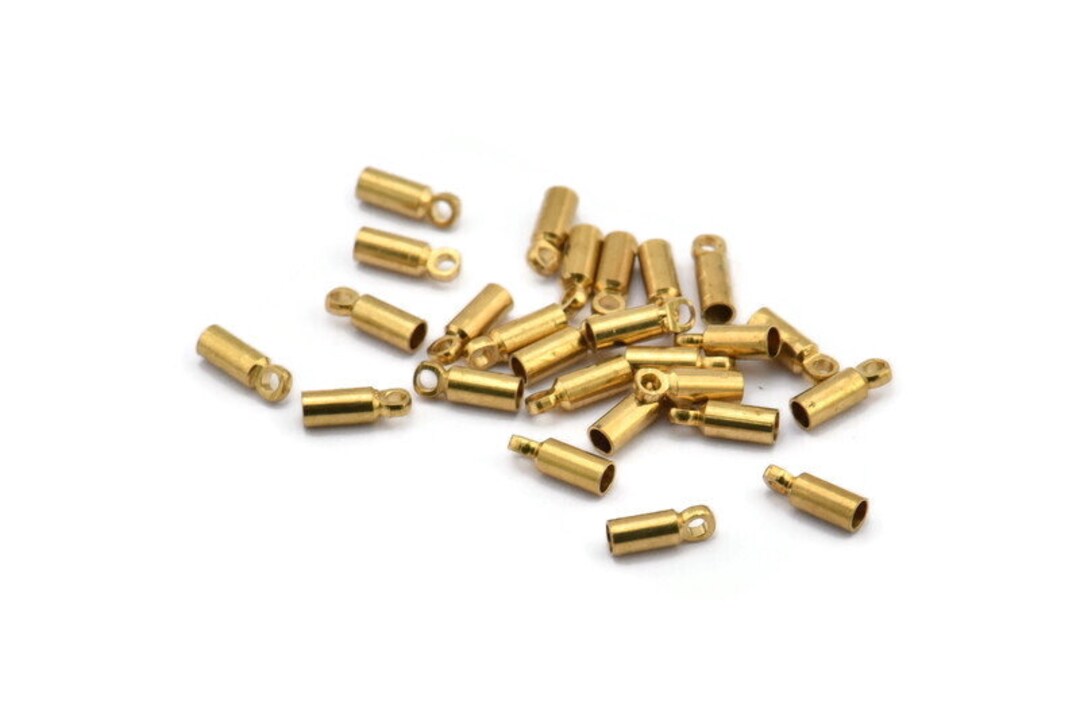 Brass Tassel End Caps 100 Raw Brass End Cap Cord Tips Cord Etsy