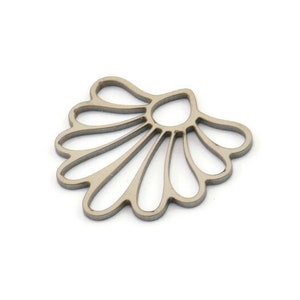 Steel Flower Charm, 10 Stainless Steel Flower Charms, Charm Earrings, Findings (19x19x0.80mm) SMP1141 A5727