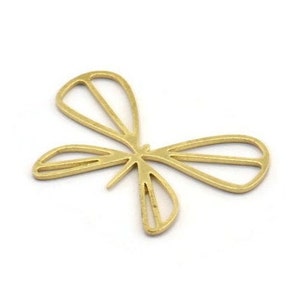 Ciondolo a forma di farfalla in ottone, 12 ciondoli a forma di farfalla in ottone grezzo, accessori per orecchini (21x32x0,60 mm) A4855