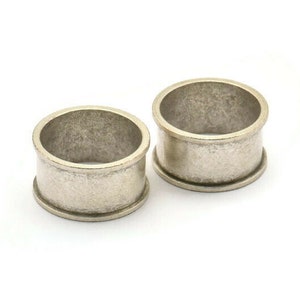 Silver Channel Ring - 1 Antique Silver Plated Brass Channel Ring Settings (19mm) N0479 H0020