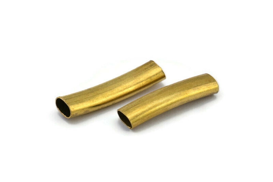 Brass Oval Tube 24 Oval Raw Brass Tubes 29x7.3x4.5mm Sq32 Etsy