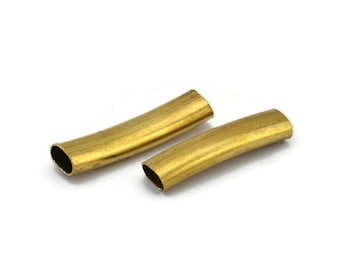 Brass Oval Tube - 24 Oval Raw Brass Tubes  (29x7.3x4.5mm) Sq32  BRC290