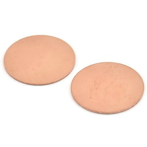Copper Round Disc, 6 Raw Copper Stamping Tags (25x0.80mm) D0526