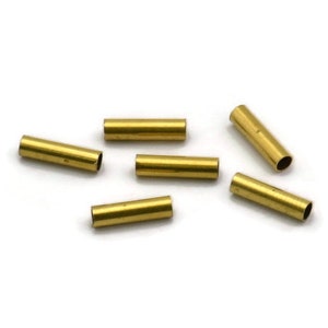Brass Tube Bead, 100 Raw Brass Tube Beads, Findings (10x2.5mm) D049