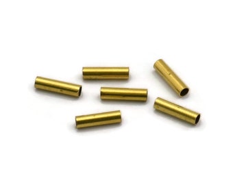 Cuentas de tubo de latón, 100 cuentas de tubo de latón en bruto, accesorios (10 x 2,5 mm) D049