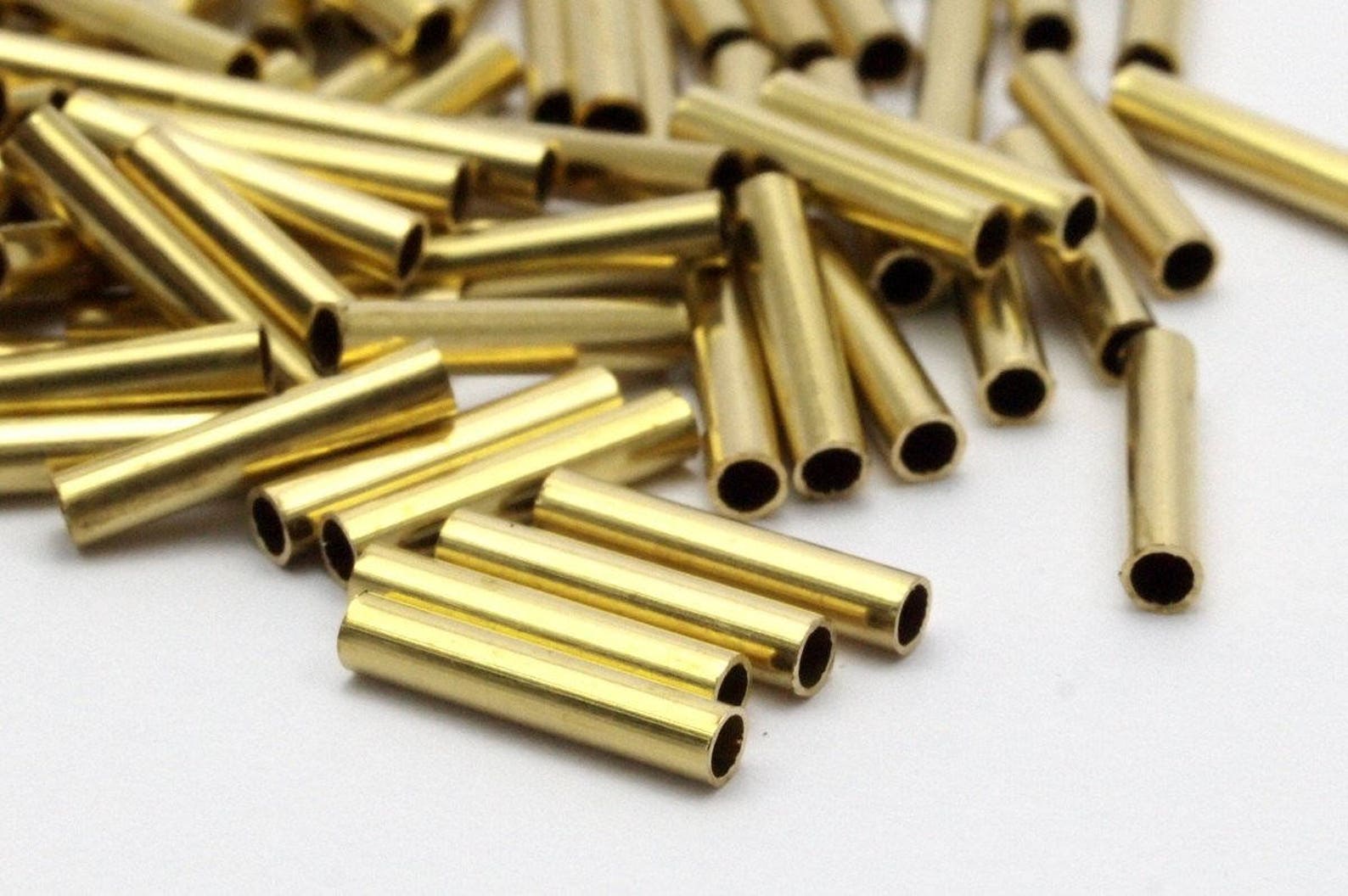 Raw Brass Tubes 200 Raw Brass Tube Beads 2x10mm Bs 1430 Etsy
