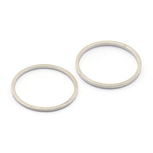 Silver Circle Connector, 50 Silver Tone Circle Connectors, Rings, Findings (16x0.8mm) BS 2097