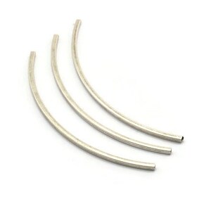 Silver Square Tube, 12 Antique Silver Plated Brass Square Tubes (77x2x2mm) BS 2210