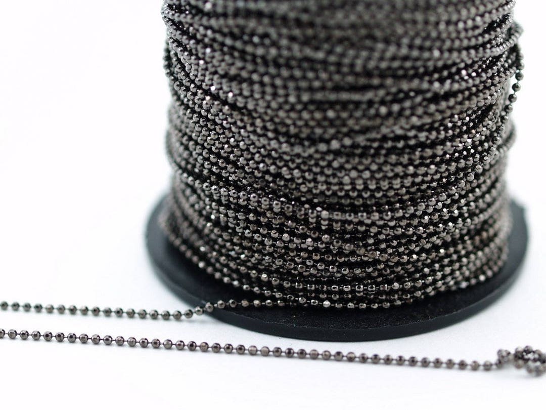 ビーズ 100 Meters 33 Feet 1.5 Mm Gunmetal Brass Faceted Ball Chain