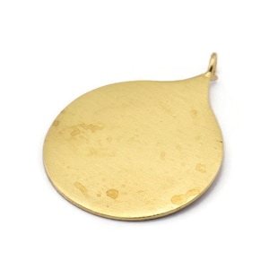 Brass Circle Pendant, 2 Raw Brass Circle Pendant With 1 Loop, Findings (39.5x29.5x1mm) BS 2043