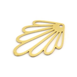 Brass Leaf Charm, 12 Raw Brass Leaf Charms With 1 Hole, Charm Pendants (27.5x20x0.60mm) A5047