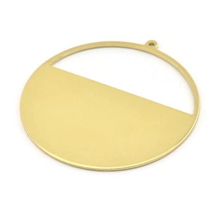 Brass Round Charm, 2 Raw Brass Round Charms With 1 Loop, Stamping Blanks (45x43x0.90mm) M658