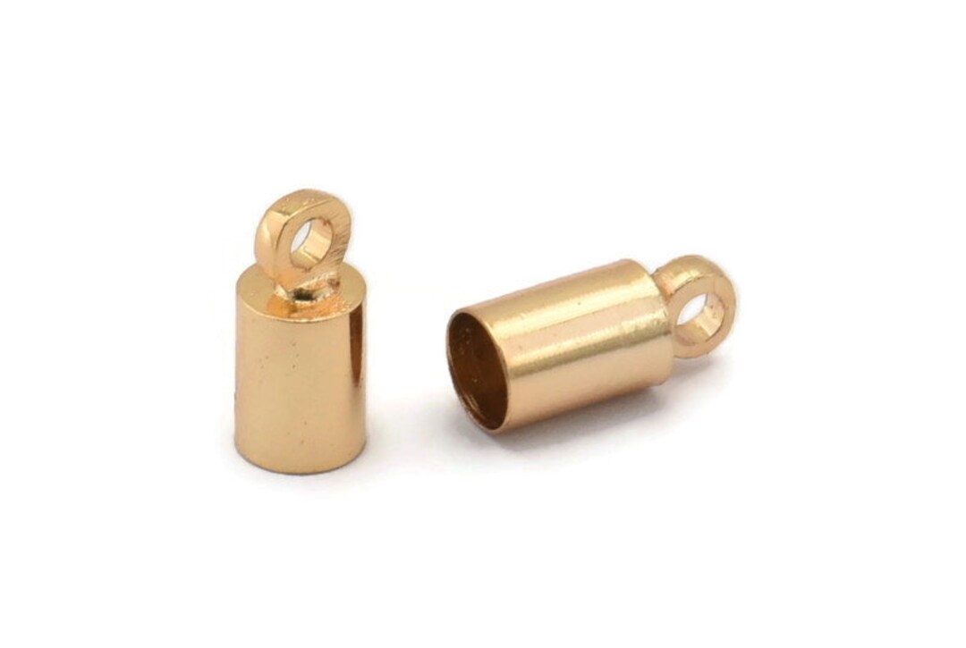 Gold Tassel End Caps, 12 Gold Plated End Cap, Cord Tips, Cord Ends