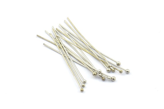 Silver Ball Pin, 100 Nickel Free Ball Pins, Findings (0.60x35mm) Bp-025-2 Brc218