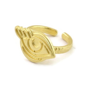Brass Eye Ring, Raw Brass Eye Rings, Adjustable Rings, Evil Eye Rings - N2513