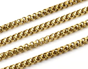 1 M Raw Brass Soldered Chain (5x6mm) BS 1003