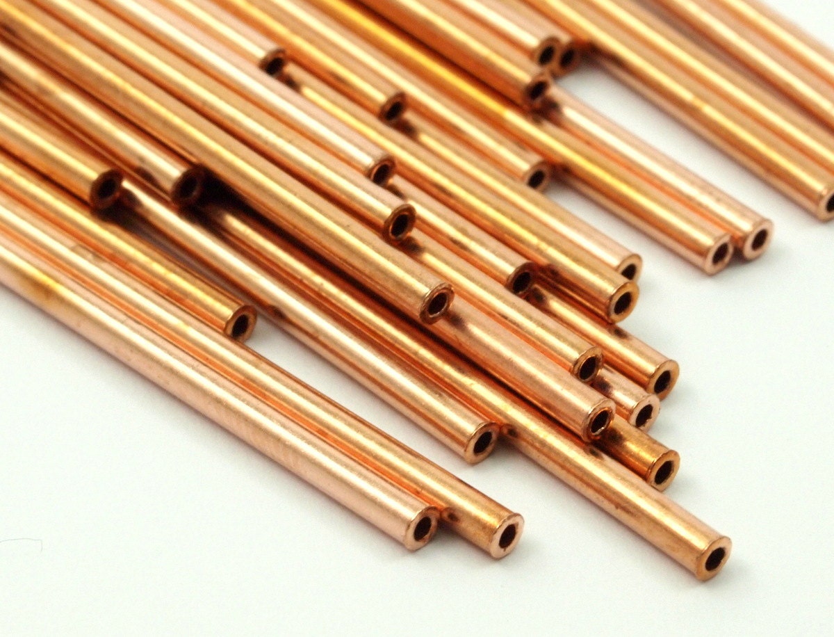 Copper Tube Beads 1000 Raw Copper Tube Beads 2x45mm Etsy