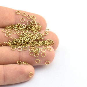 4mm Jump Rings 250 Pieces Raw Brass Jump Rings 4x0.60mm A0337 image 3