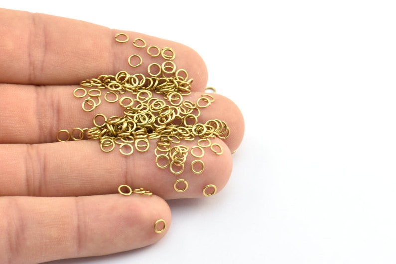 4mm Jump Rings 250 Pieces Raw Brass Jump Rings 4x0.60mm A0337 image 3