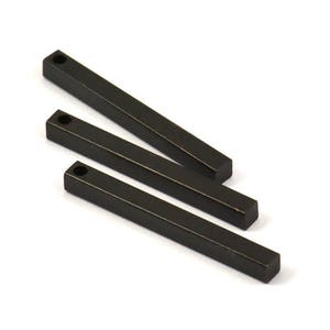 Black Bar Pendants, 12 Oxidized Brass Bars, Necklace, Earring Findings (3x3x30mm) D0240 S579