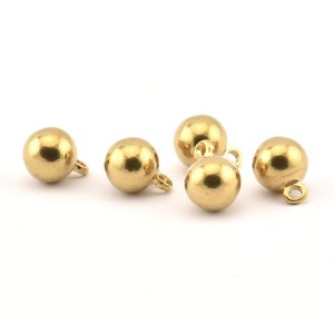 Brass Ball Charm, Raw Brass Ball Charms (8mm) Bs-1080--N0583
