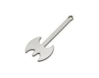 Steel Axe Charm, Stainless Steel Axe Charms With 1 Loop, Earring Charm, Axe Findings (30x13x0.80mm) SMP2829