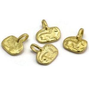Messing Pferd Charm, Messing Pferd Charms mit 1 Schleife, Anhänger, Schmuckzubehör (14 x 16 mm) N2133