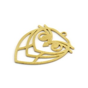 Brass Bird Charm, 10 Raw Brass Owl Shaped Charms With 1 Loop (28x22x0.60mm) A6632