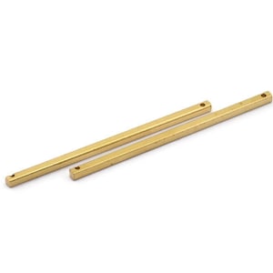 Tiny Necklace Bar, 24 Raw Brass Bar Connectors, Necklace, Earring, Bracelet Findings With 2 Holes (2x50mm) BS 1752