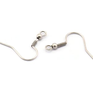 Silver Earring Hook, 24 Antique Silver Plated Brass Ear Wires, Earring Findings (18mm) Bs 1361 H0023