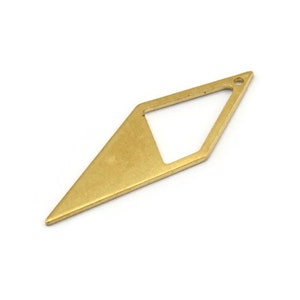 Brass Diamond Charm, 24 Raw Brass Rhombus Charms With 1 Hole, Earrings, Findings (33x12x10,80m) D0670