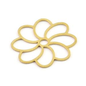 Brass Flower Charm, Raw Brass Flower Charms, Brass Earring Charms, Brass Charms for Jewelry Making (28x0.80mm) SMP1358