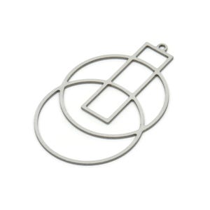 Steel Geometric Charm, Stainles Steel Geometric Charms, Steel Earring Charms, Steel Charms for Jewelry Making (43x26x0.80mm) SMP1965