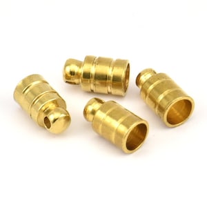 Brass Chain End, 12 Raw Brass End Cap, Cord Tip, 5mm Cord End - (6x11mm) B0018