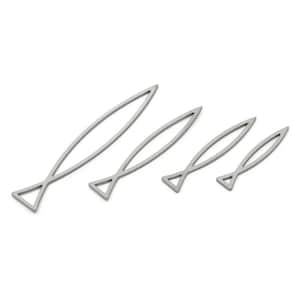 Steel Fish Charm, Stainless Steel Fish Charms, Findings (20/25/30/40x0.80mm) SMP2494