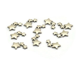 Cuentas de estrella plateadas, 24 cuentas de cometa de latón bañadas en plata antigua (13 x 1,5 mm) D1383