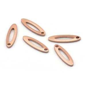 Copper Marquise Charm, 50 Raw Copper Oval Charms With 1 Hole, Findings (14x4x0.80mm) M02765