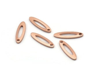 Copper Marquise Charm, 50 Raw Copper Oval Charms With 1 Hole, Findings (14x4x0.80mm) M02765