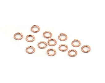 Anillo de salto de 5 mm, 250 anillos de salto de latón en tono oro rosa (5 x 0,8 mm) A0989