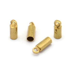 9mm Cord Ends, 50 Raw Brass End Cap, Cord Tip Cord Ends - (9x3mm) E001 B0016