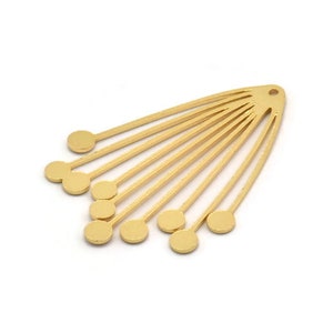 Gold Fringed Charm, 2 Gold Plated Brass Fringed Shaped Charms With 1 Hole (44x33x0.80mm) A4277 H1220