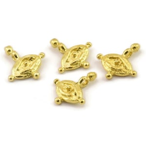 Brass Eye Charm, Raw Brass Eye Charms With 1 Loop, Bracelet Charms (13x12x3mm) N2458