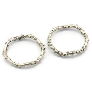 Silver Circle Connector, 2 Antique Silver Plated Brass Circle Connectors Closed Ring (24x2mm) N1722
