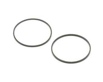 Black Circle Connector, 50 Oxidized Black Brass Connectors (18mm) A0628 S128