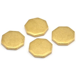 真鍮六角形ブランク、8 枚の真鍮六角形スタンピングブランク、スタンピングタグ (14 x 2 mm) D1190